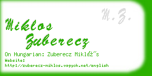 miklos zuberecz business card